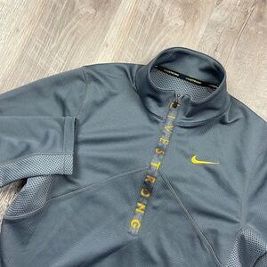 Nike Livestrong‎ Dri-Fit Performance Half Zip Pullover Sweater Gray Men's Small